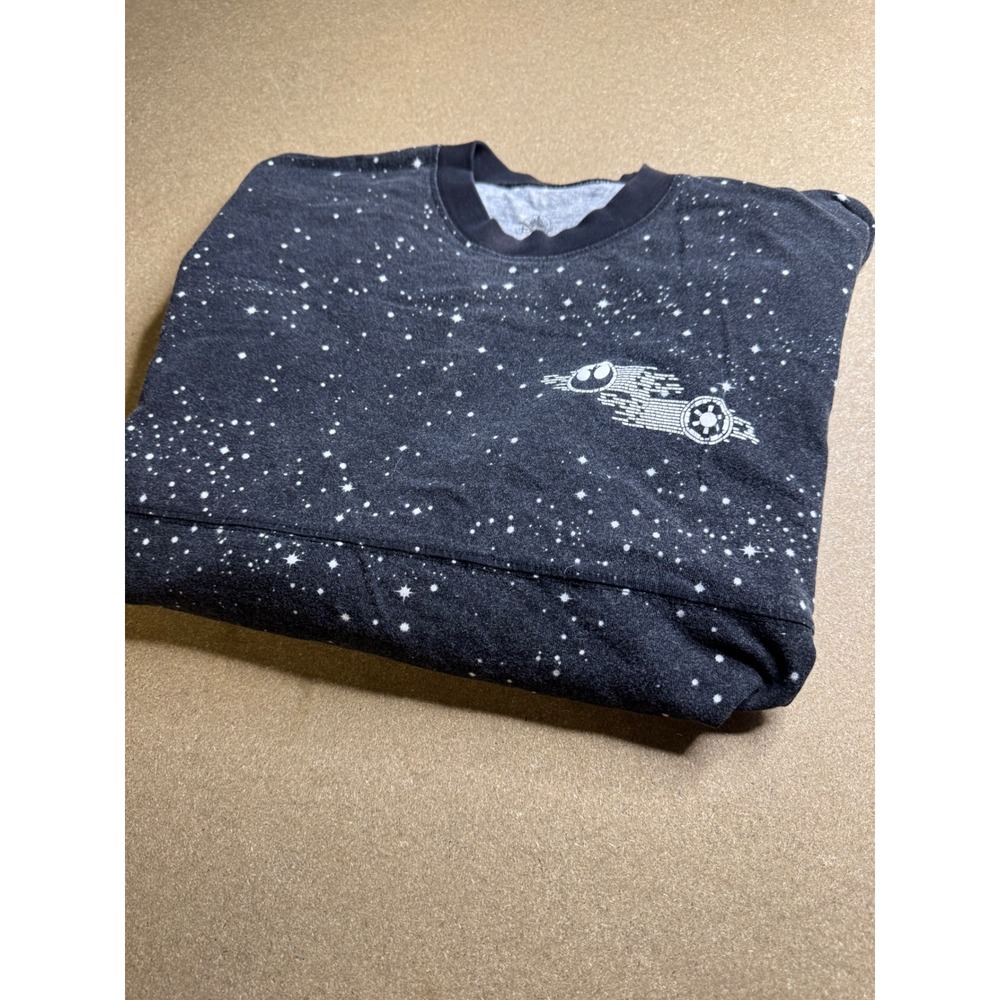 Disney Star Wars Spirit Jersey Galaxy Star Print Gray Long Sleeve Shirt Mens XL